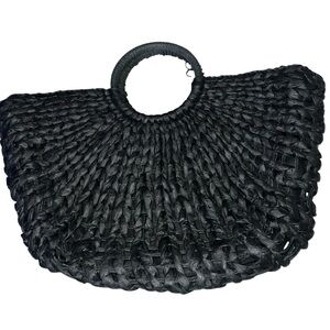 Elegant Black Woven Handbag